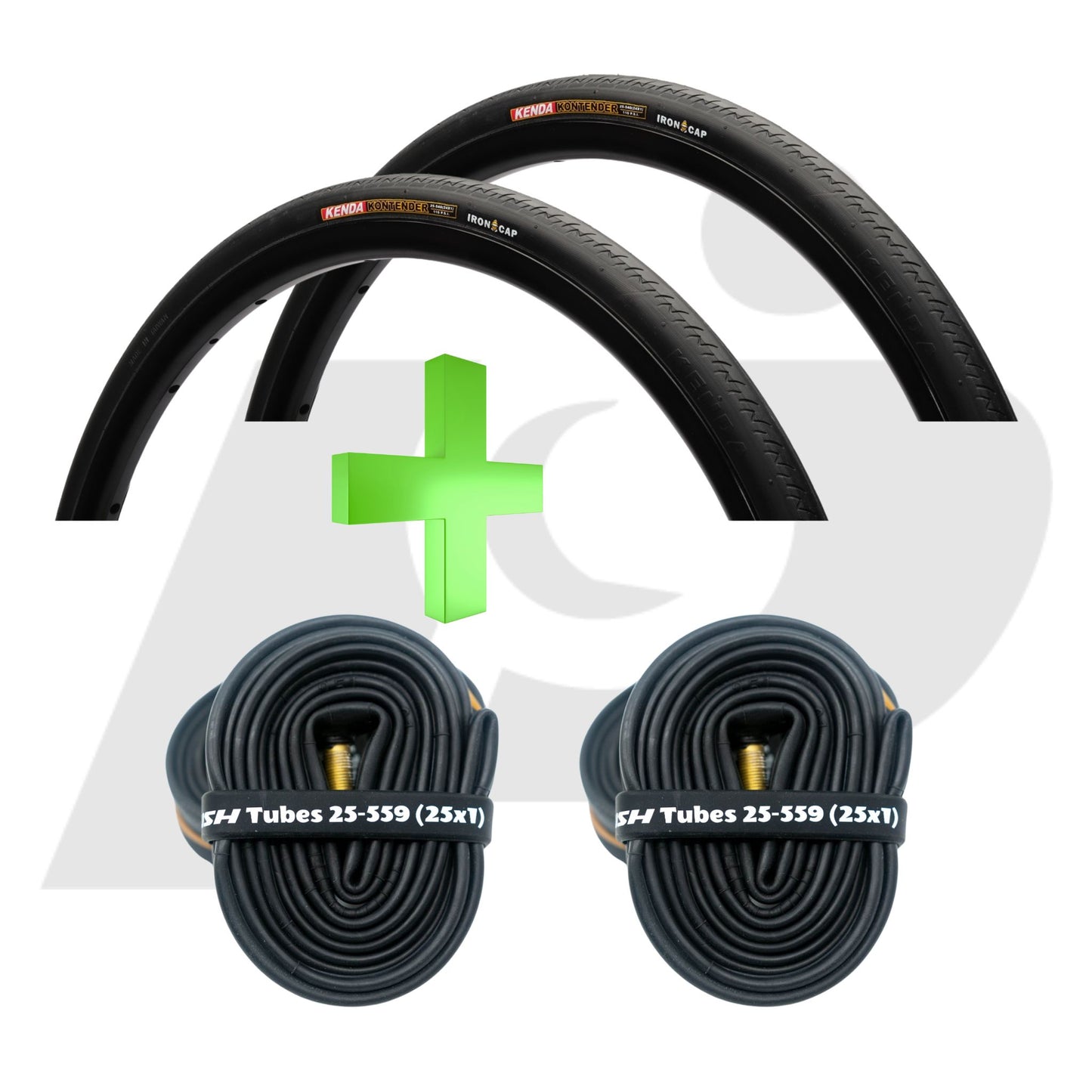 25 x1 (25-559) Kenda Kontender Basketball Tire and Tube Bundle