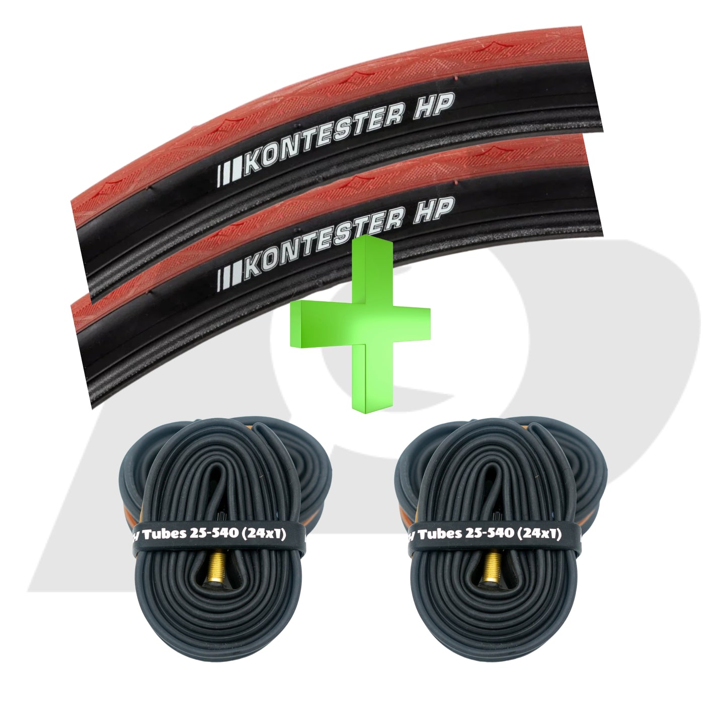 24 x1 (25-540) Kenda Kontester Rugby Tire and Tube Bundle